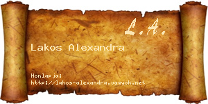 Lakos Alexandra névjegykártya